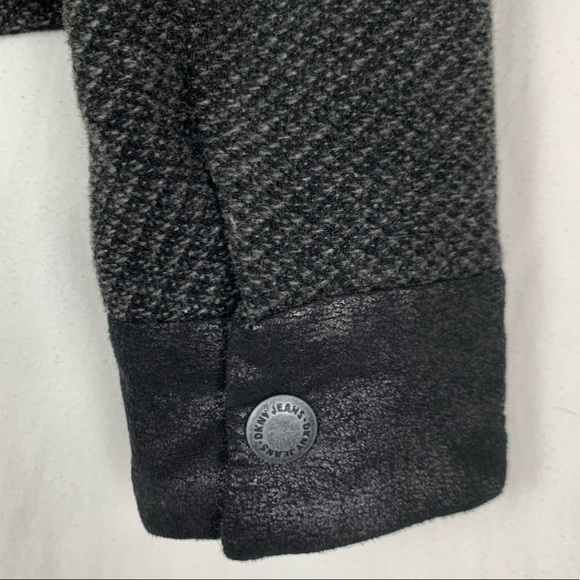 DKNY Jeans Moto Jacket XS Black Dark Grey - Picture 7 of 12